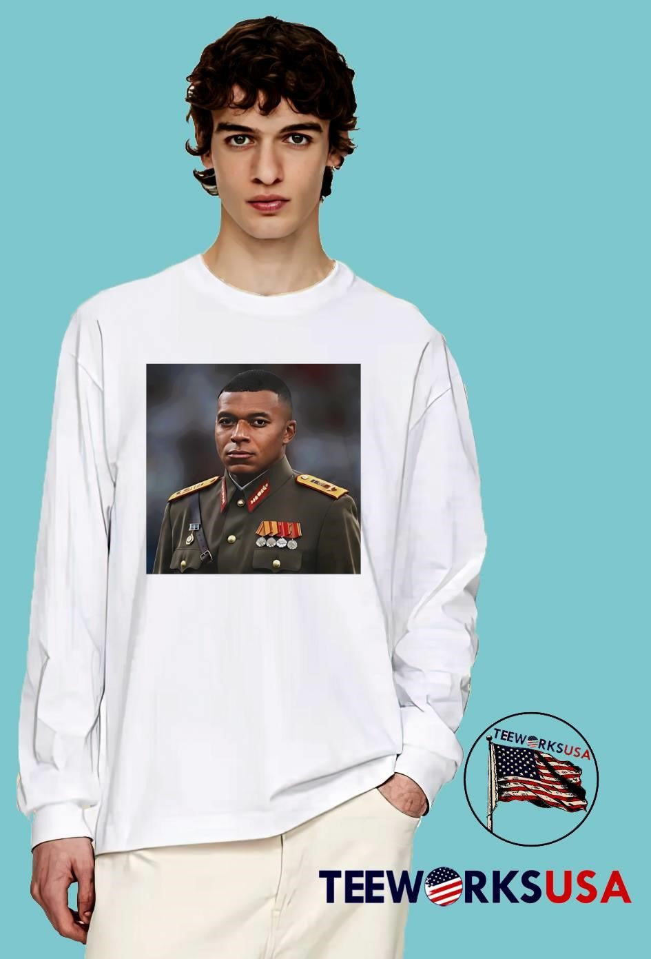 Military Portrait Kylian Mbappe General Command T-Shirt