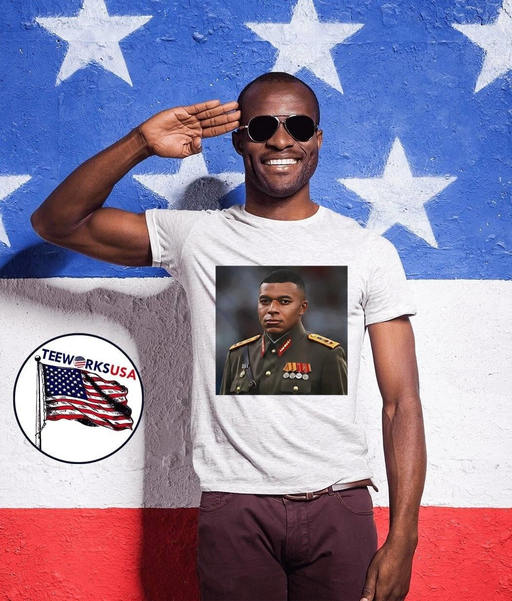 Military Portrait Kylian Mbappe General Command T-Shirt