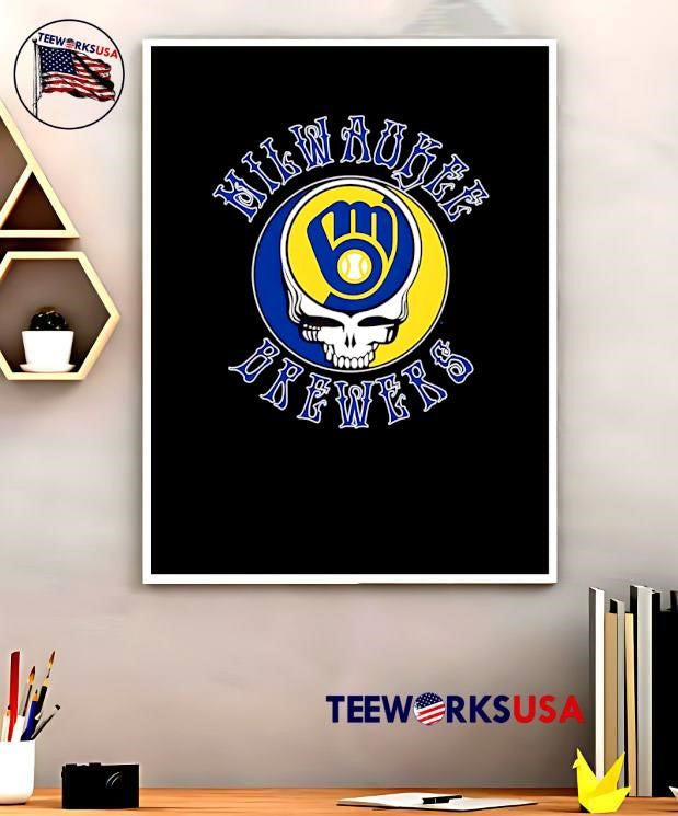 Milwaukee Brewers Steal Your Face Grateful Dead MLB Baseball T-Shirt