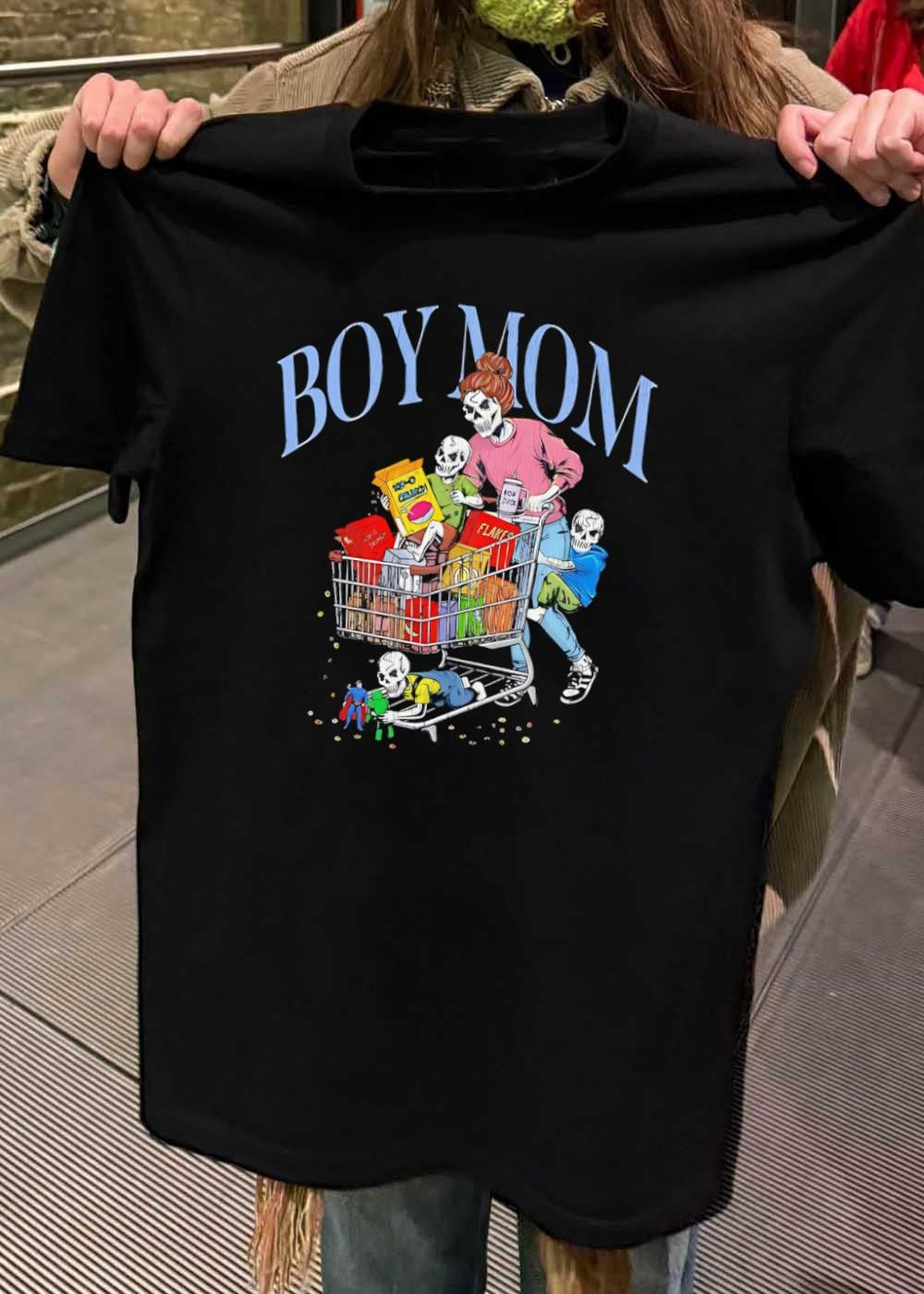 Mom Life Grocery Shopping Boy Mom T-Shirt