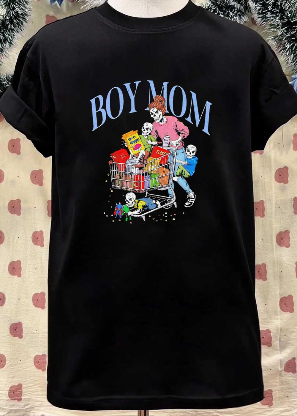 Mom Life Grocery Shopping Boy Mom T-Shirt