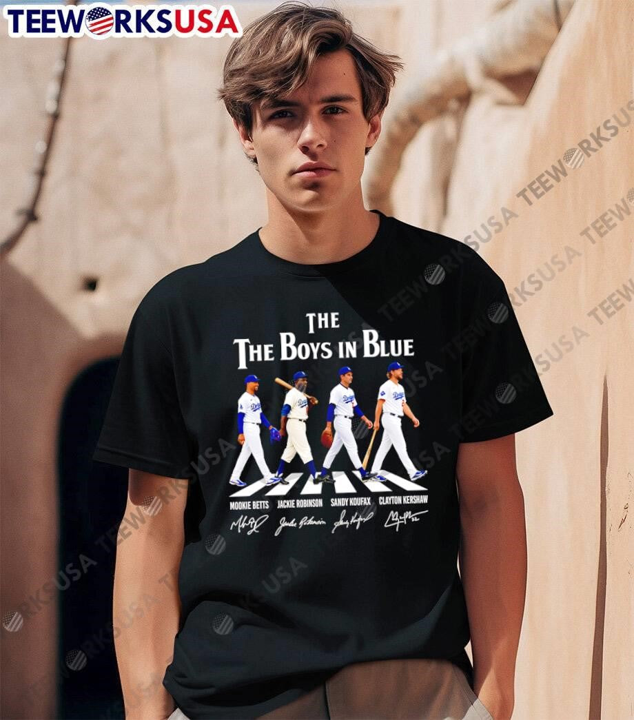 Mookie Betts Jackie Robinson Sandy Koufax Clayton Kershaw The Boys in Blue Shirt