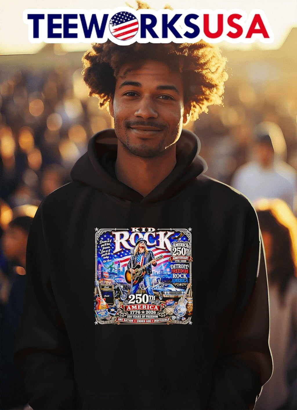 Kid Rock America 250th Anniversary 1776 2026 Detroit Freedom Rock America 250th America 1776 2026 250 Years of Freedom One Nation under God Shirt