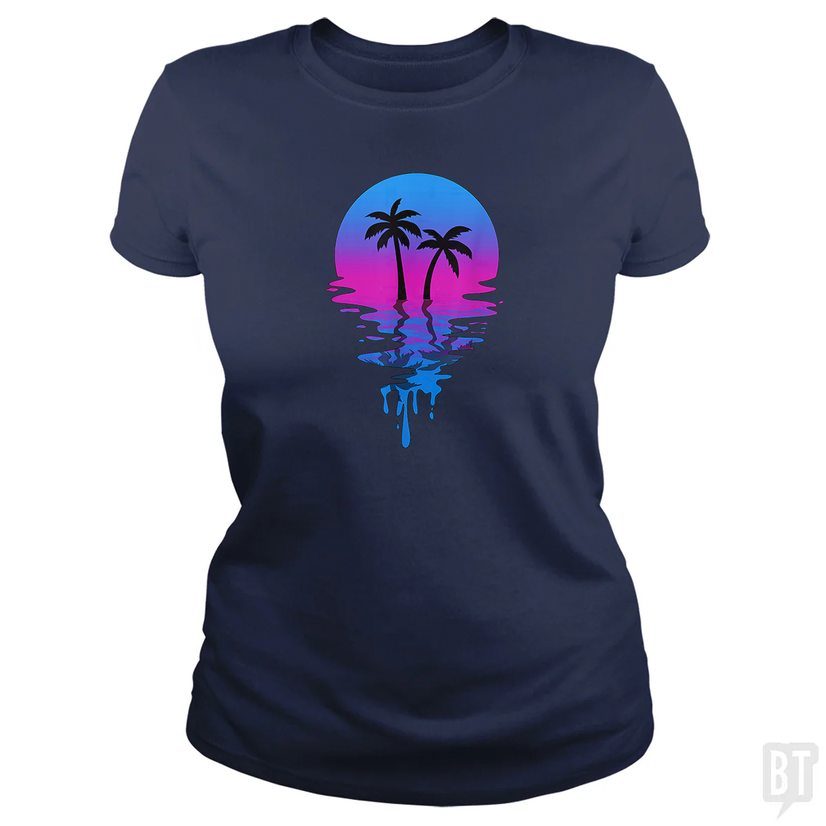 Vintage Retro Sunset Palm Tree