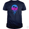 Vintage Retro Sunset Palm Tree