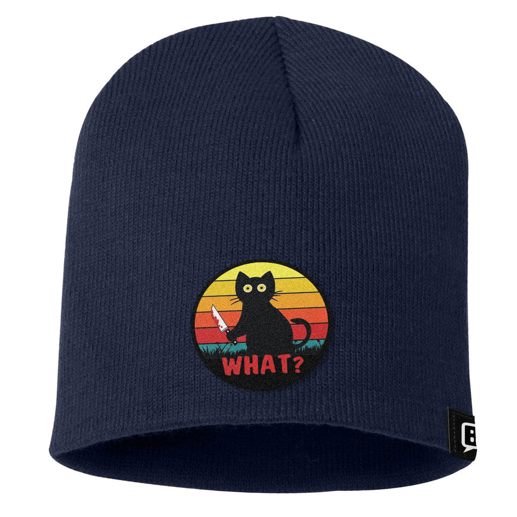Retro Murderous Cat Patch Beanies