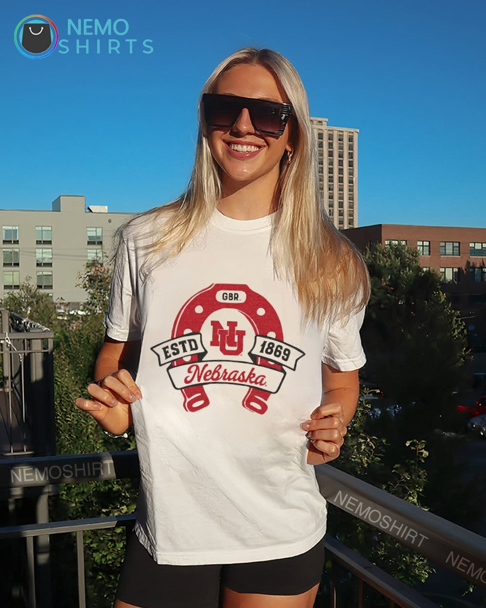 Nebraska Cornhuskers lucky horseshoe estd 1869 shirt