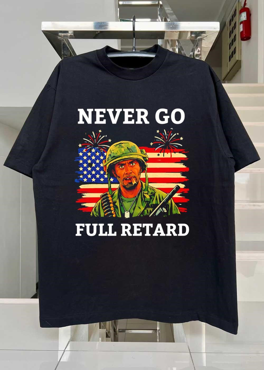 Never Go Full Retard Robert Downey Jr Tropic Thunder Shirt