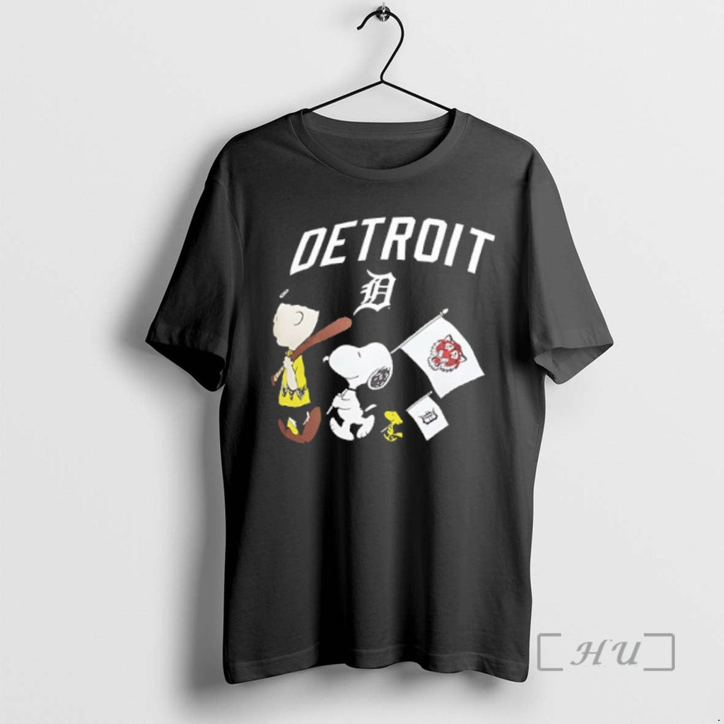 New Detroit Tigers X Peanuts Flag 2 Sided T-Shirts, Hoodie, Sweatshirt