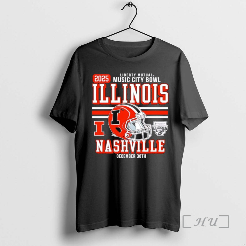 New Illinois Football 2025 Music City Bowl Helmet T-Shirts, Hoodie, Sweatshirt