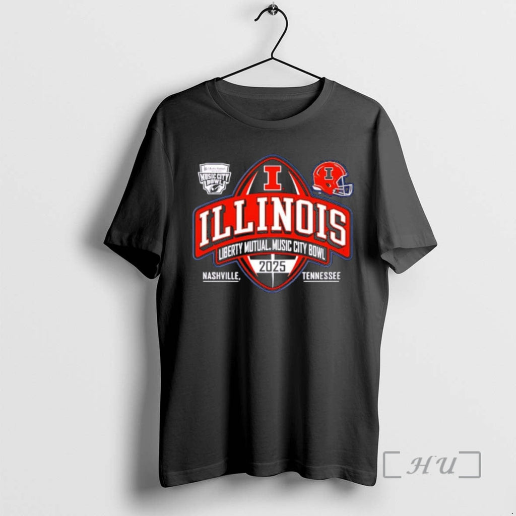 New Illinois Football 2025 Liberty Mutual Music City Bowl Logo T-Shirts, Hoodie, Sweatshirt