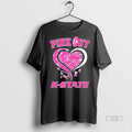 New Kansas State Wildcats Pink Out Breast Cancer Graphic Tee Shirt Sweater