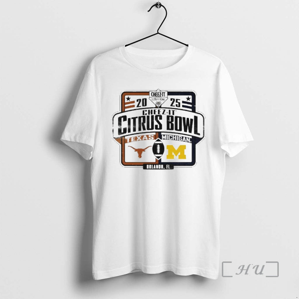 New Michigan Wolverines Vs Texas Longhorns 2025 Cheez Citrus Bowl Matchup Ornaments T-Shirts, Hoodie, Sweatshirt
