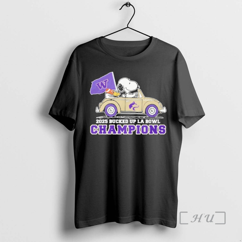 New Peanuts Driving Car X Washington Huskies La Bowl Champions T-Shirts, Hoodie, Sweatshirt