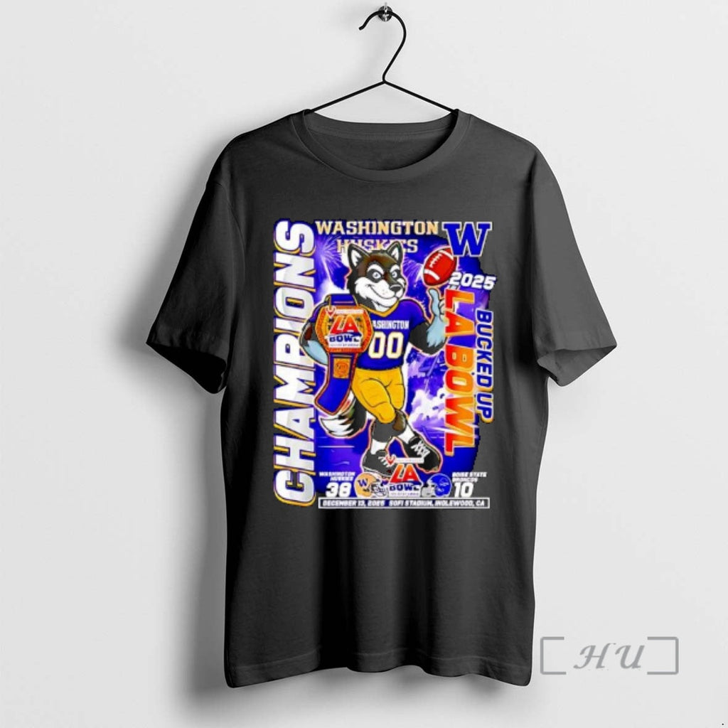 New Washington Huskies Bucked Up La Bowl Champions 2025 Mascot Ornaments T-Shirts, Hoodie, Sweatshirt