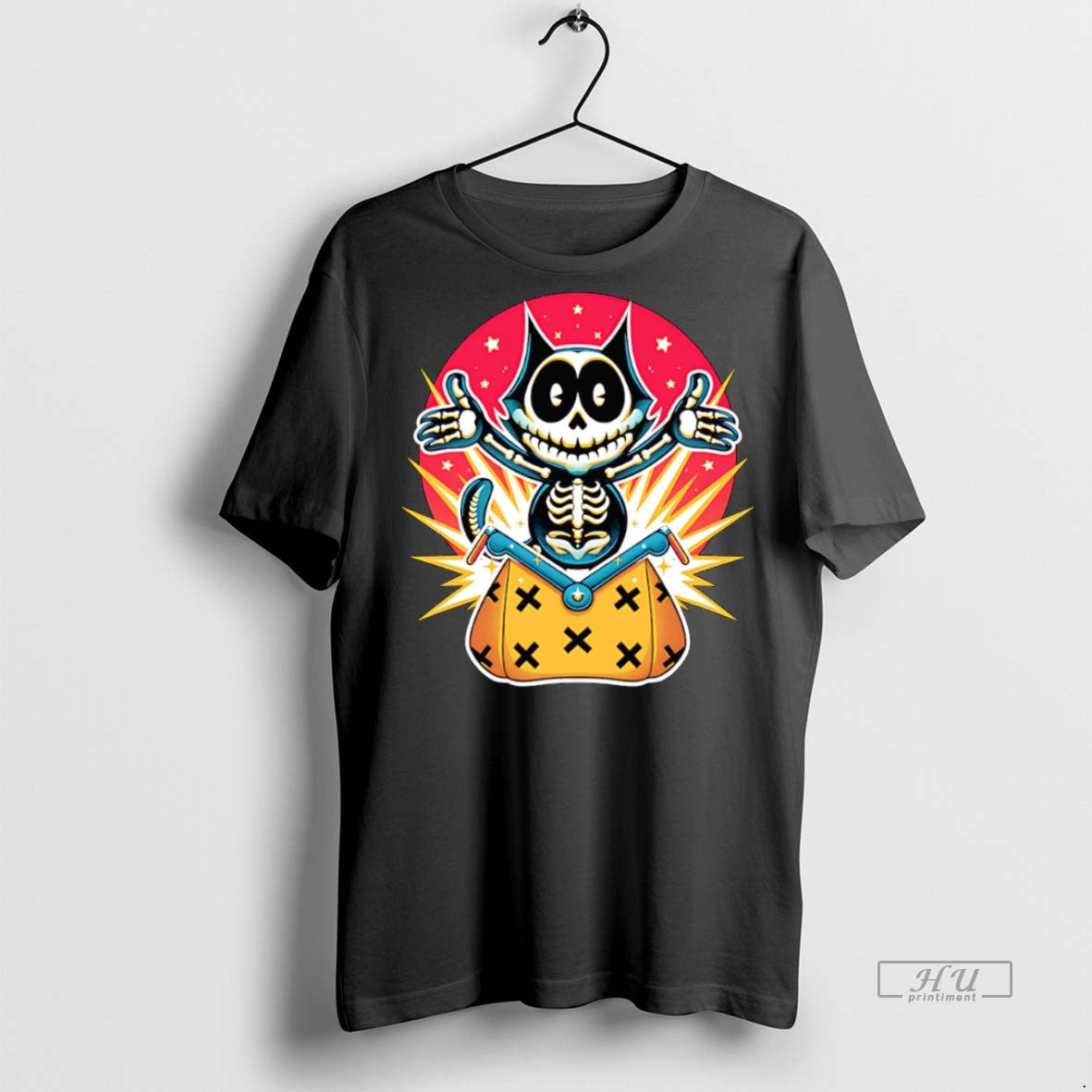 New X Ray Cat Cartoon Graphic Tee Shirt Sweater