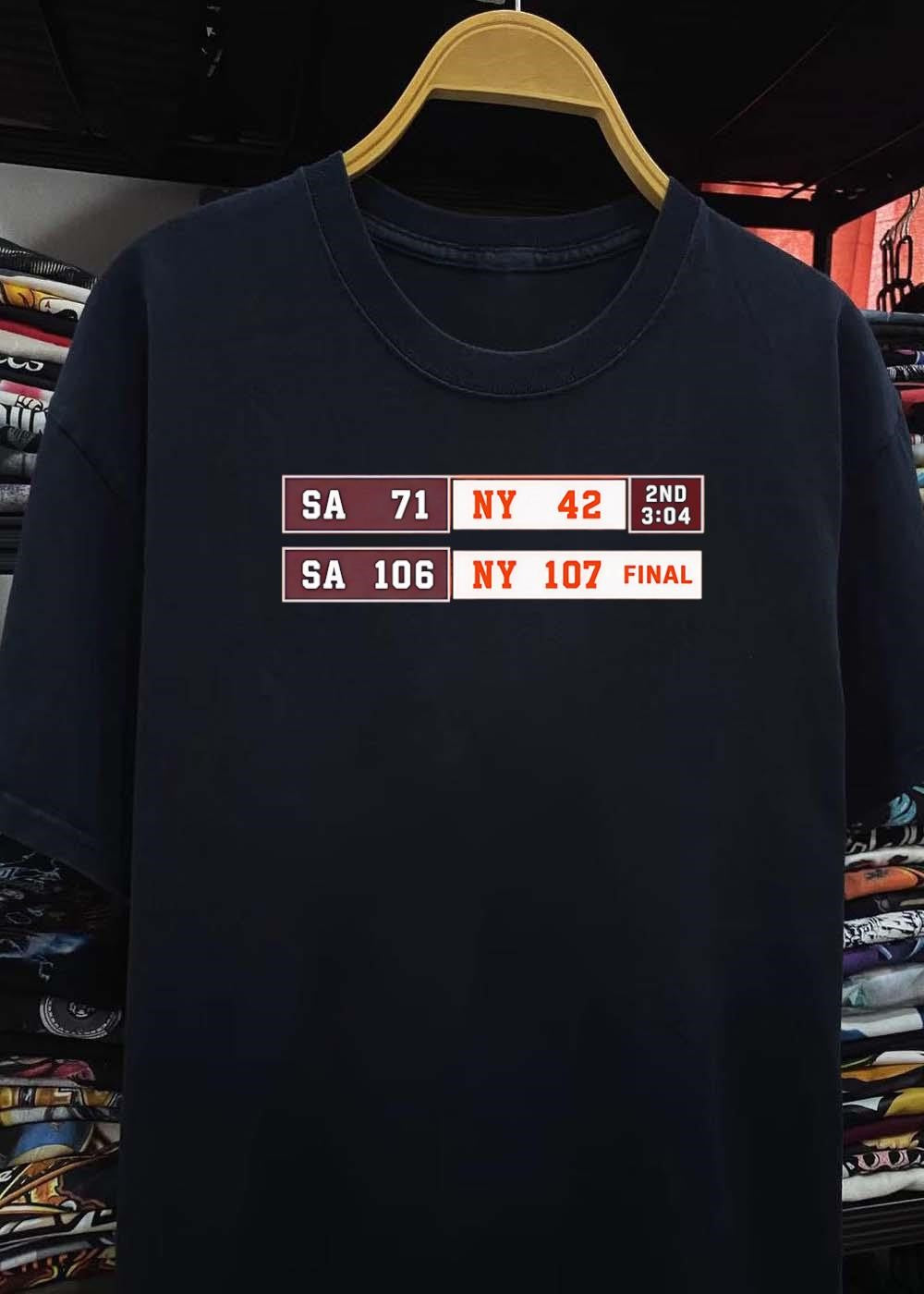New York Basketball Comeback SA 71 to 42 Scoreboard Final T-Shirt