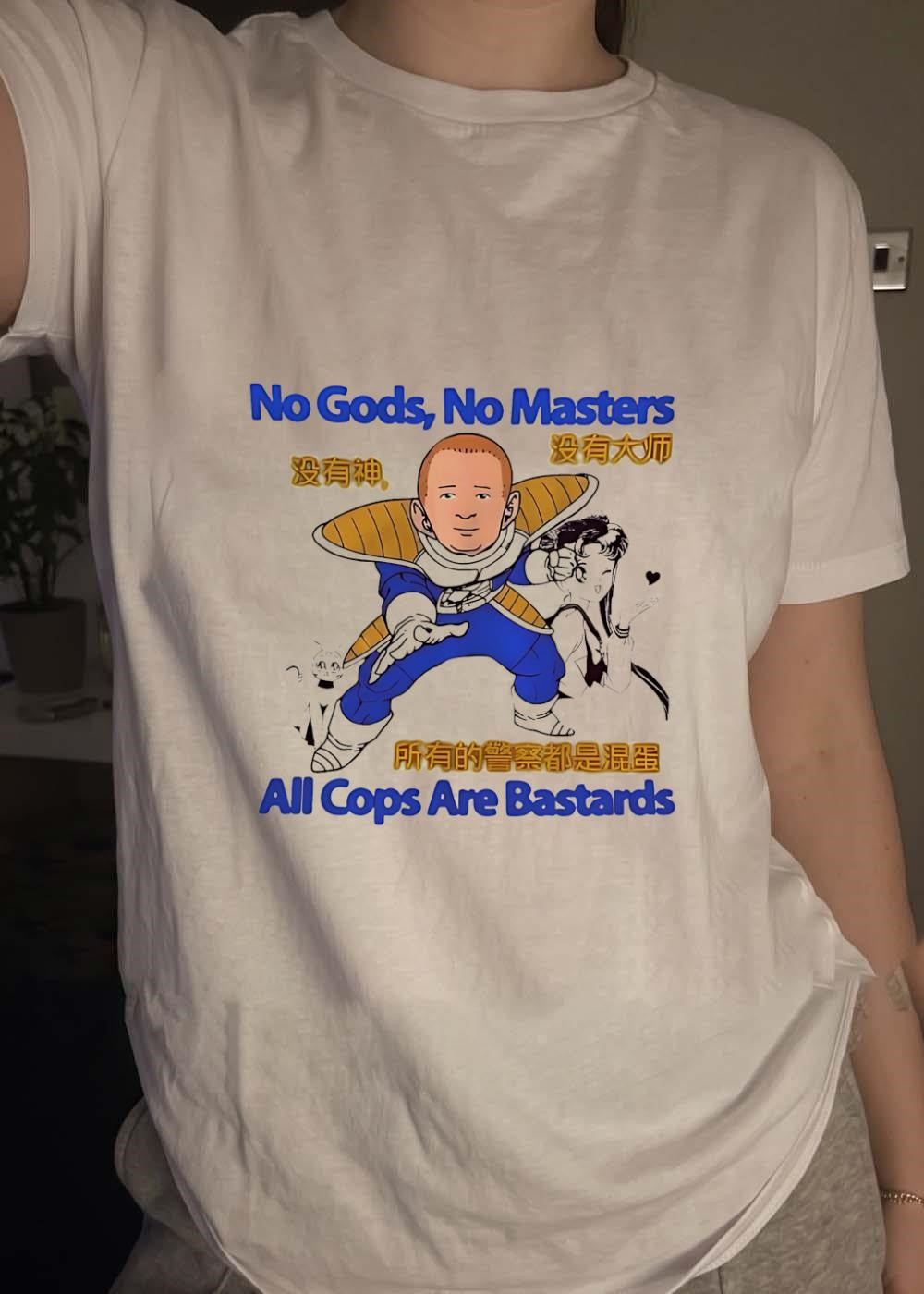No Gods, No Masters, All Cops Are Bastards Bobby Hill Sailor Moon T-Shirt