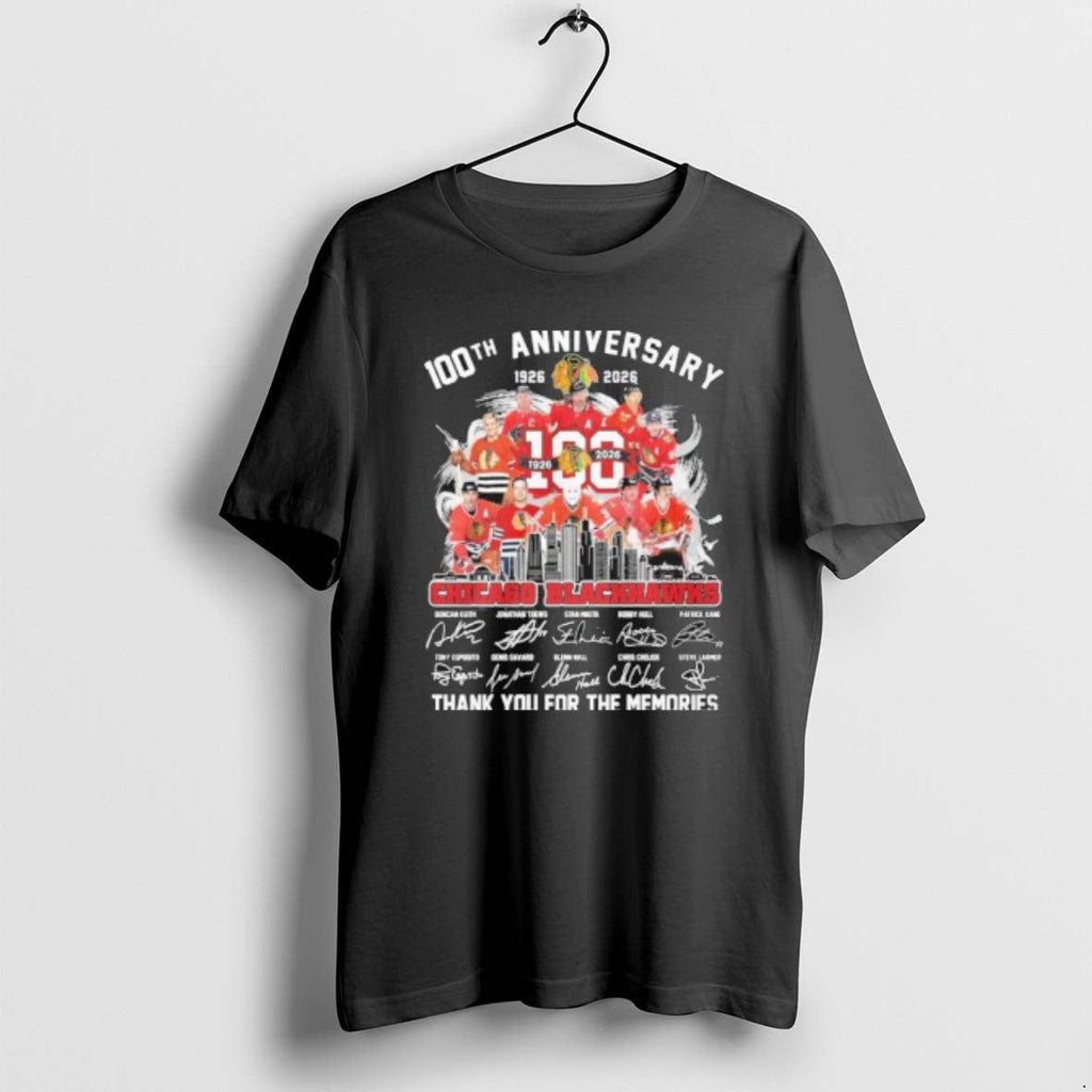 Official 100th Anniversary 1926 2026 Chicago Blackhawks Team Signatures T-Shirts, Hoodie, Sweatshirt