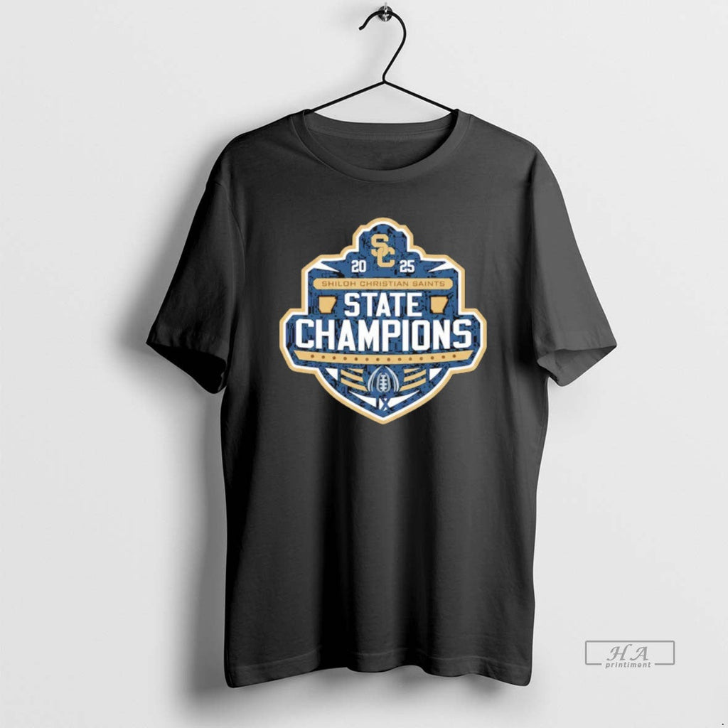 Official 2025 Shiloh Christian Saints State Champions Football Logo T-Shirts, Hoodie, Sweatshirt