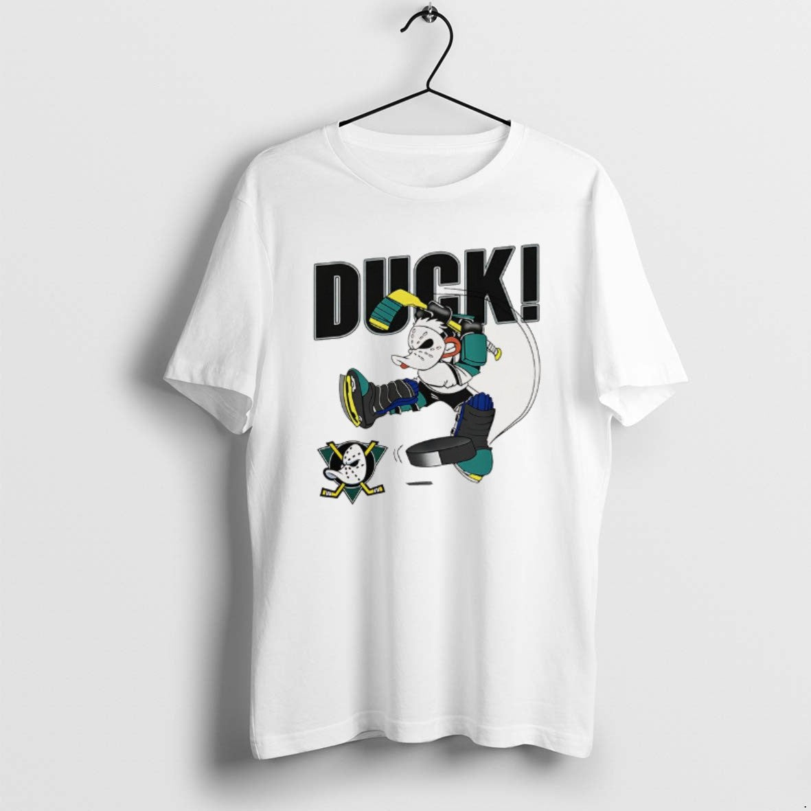 Official Anaheim Mighty Ducks Mascot Playing Hockey 90s T-Shirts, Hoodie, Sweatshirt