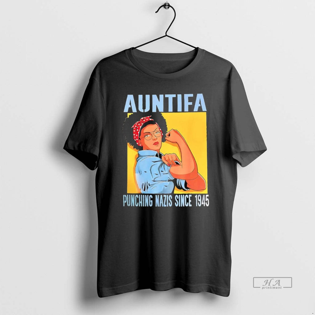 Official Auntifa Punching Nazis Since 1945 T-Shirts, Hoodie, Sweatshirt