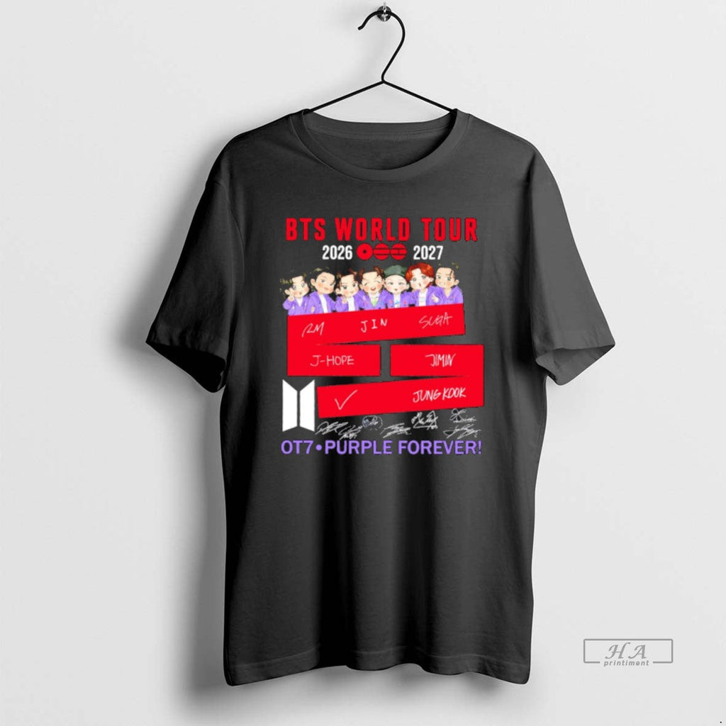 Official Bts World Tour 2026 2027 Ot7 Purple Forever T-Shirts, Hoodie, Sweatshirt