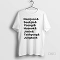 Official Bts Chant Lineup Namjoon Seokjin Yoongi Hoseok Jimin Taehyung Jungkook T-Shirts, Hoodie, Sweatshirt