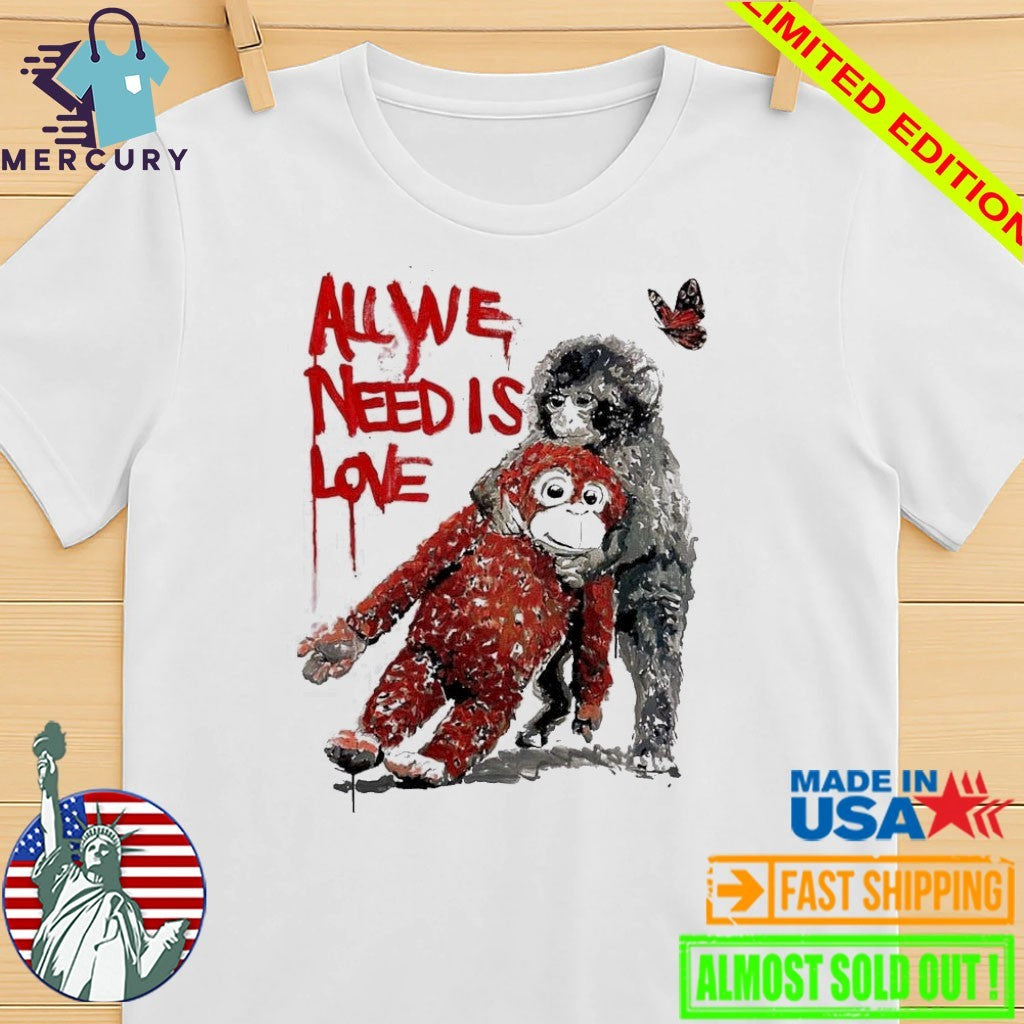 Baby Monkey Punch Japan Zoo With Ikea Doll Toy All We Need Is Love Shirt