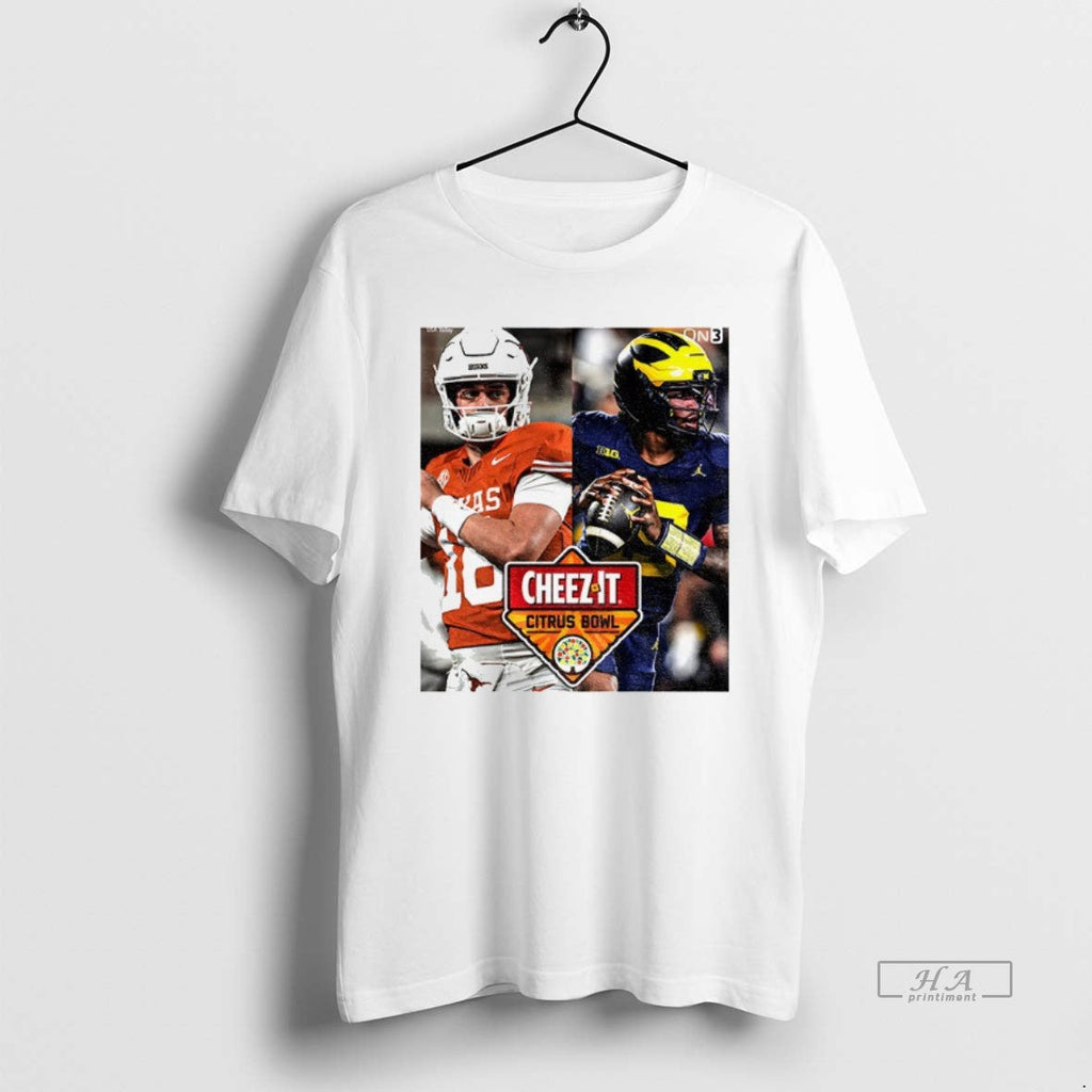 Official Cheez Citrus Bowl 2025 Michigan Wolverines Va Texas Longhorns Football Camping World Stadium T-Shirts, Hoodie, Sweatshirt