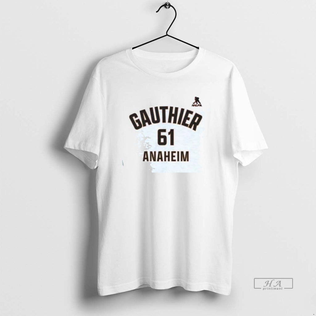 Official Cutter Gauthier Name Number Anaheim Ducks T-Shirts, Hoodie, Sweatshirt