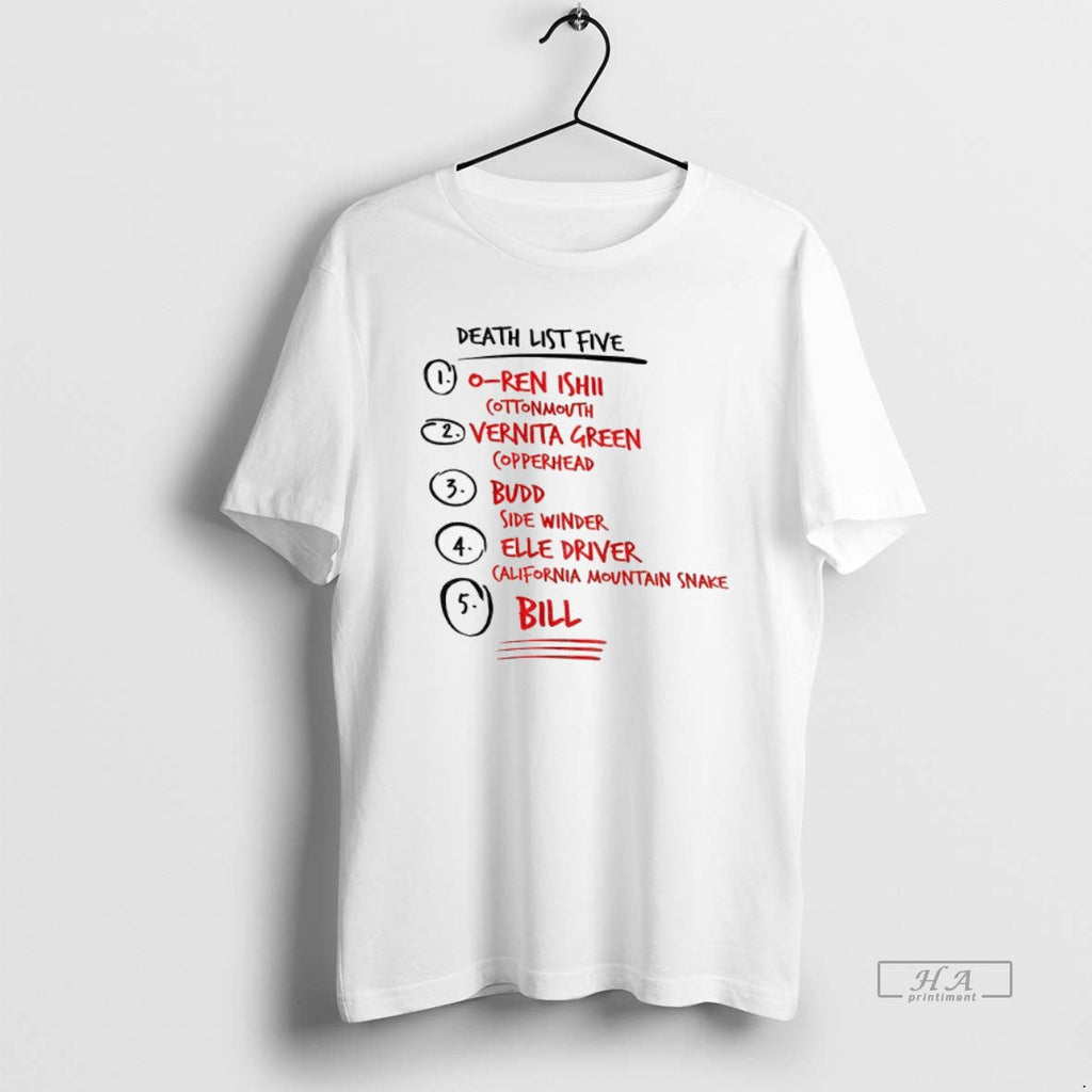 Official Death List Five Cult Samurai Japan Movie T-Shirts, Hoodie, Sweatshirt