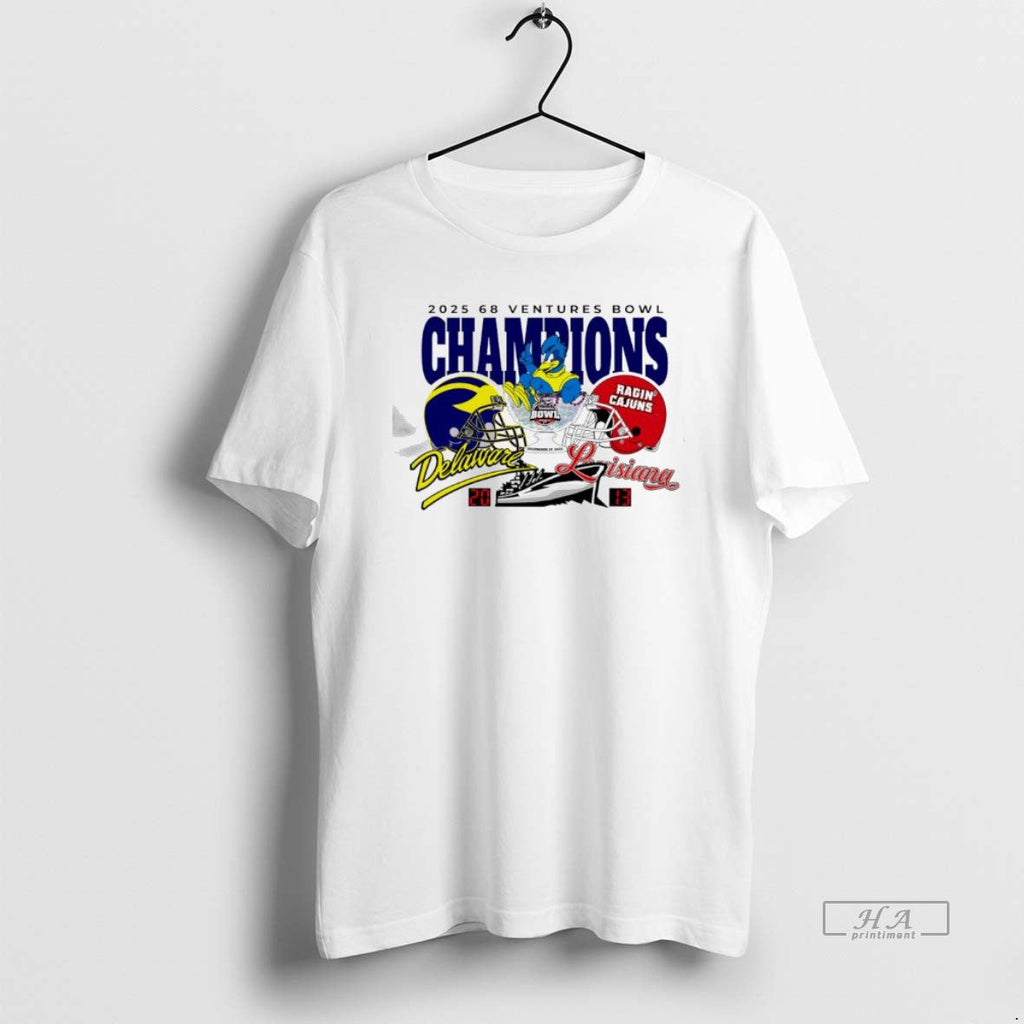 Official Delaware Blue Hens Vs Louisiana Ragin Cajuns Victory 2025 68 Ventures Bowl Held T-Shirts, Hoodie, Sweatshirt