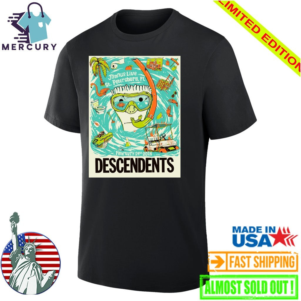 Descendents Venue Poster Show At Jannus Live In St Petersburg FL On February 24 2026 Shirt