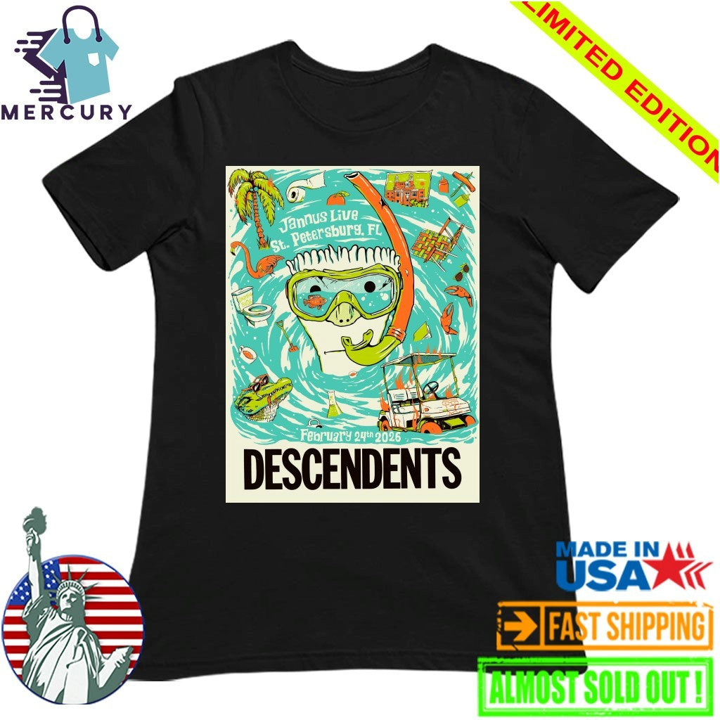 Descendents Venue Poster Show At Jannus Live In St Petersburg FL On February 24 2026 Shirt