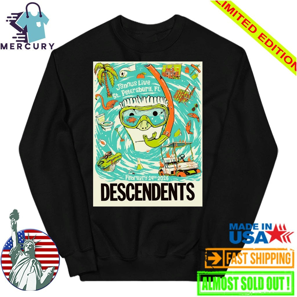 Descendents Venue Poster Show At Jannus Live In St Petersburg FL On February 24 2026 Shirt