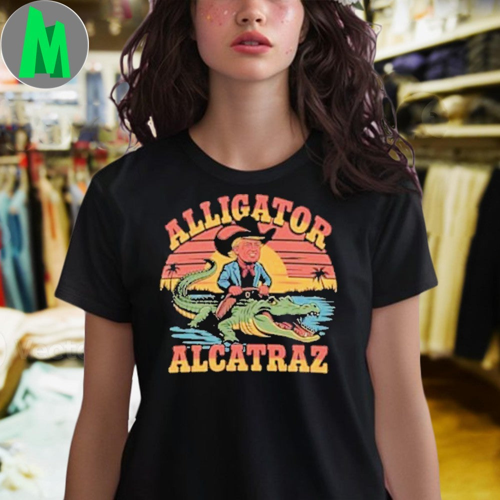 Donald Trump Riding Alligator Alcatraz Shirt