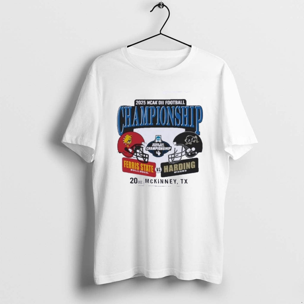 Official Ferris State Bulldogs Harding Bisons Dii Football Championship Helmet Matchup T-Shirts, Hoodie, Sweatshirt