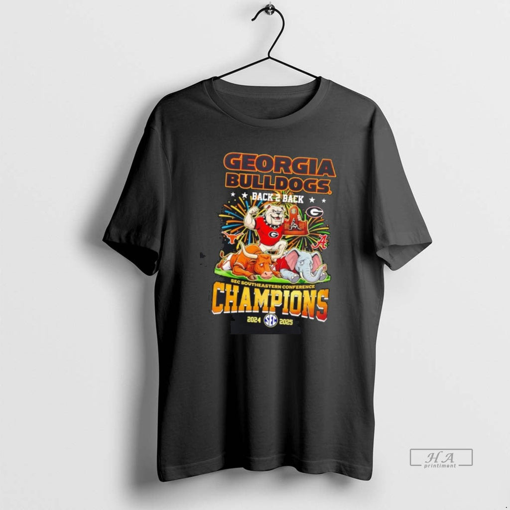 Official Georgia Bulldogs 2025 Back 2 Back Sec Southeastern Conference Champions T-Shirts, Hoodie, Sweatshirt