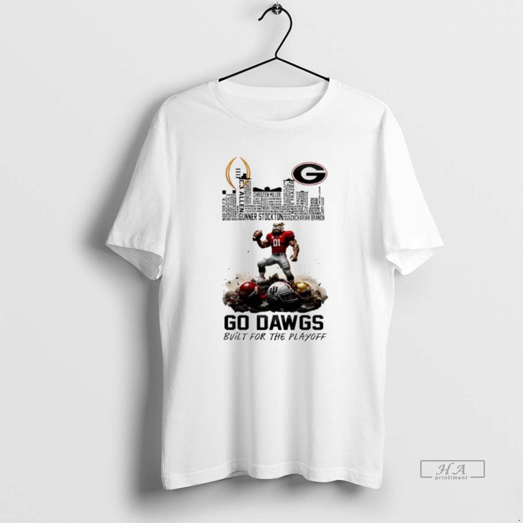 Official Georgia Bulldogs Bulit Playoff 2025 2026 Cfp Mascot Skyline T-Shirts, Hoodie, Sweatshirt