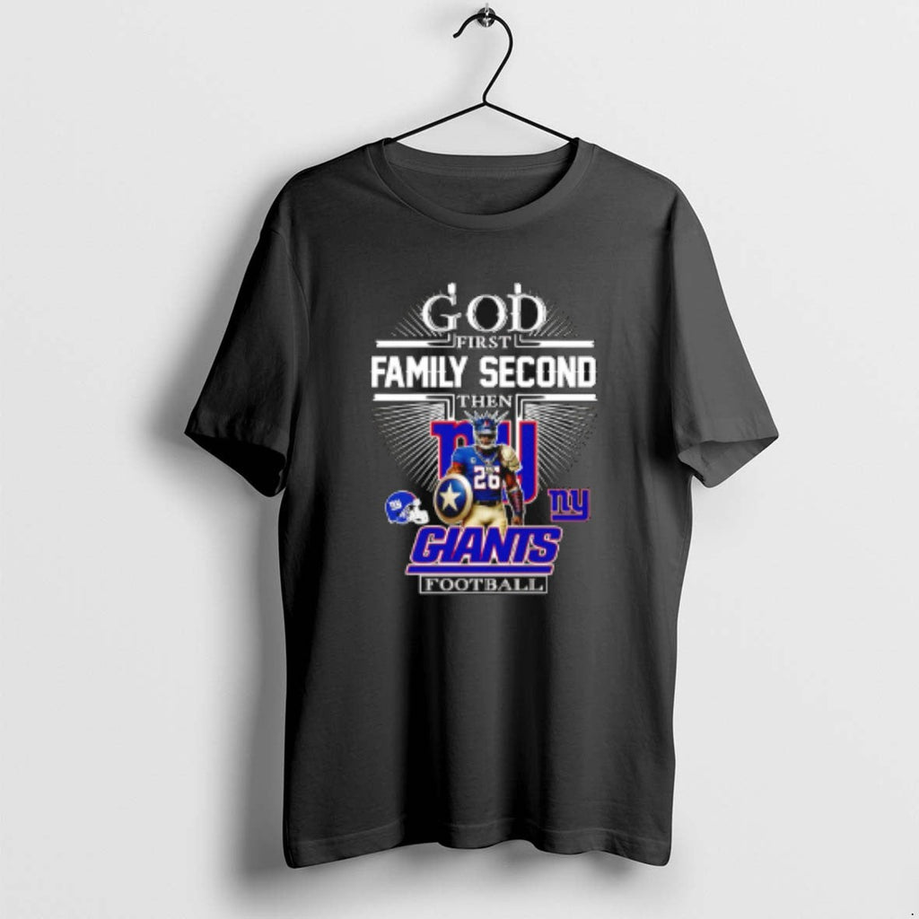 Official God First Family Second Then New York Giants Football Mascot 2025 T-Shirts, Hoodie, Sweatshirt