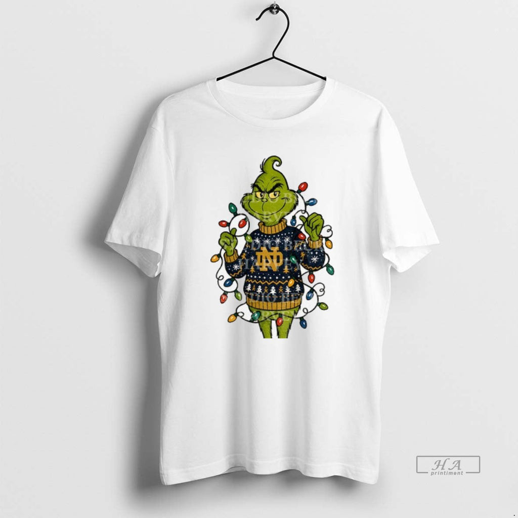 Official Grinch Santa Notre Dame Fighting Irish Football 2025 T-Shirts, Hoodie, Sweatshirt
