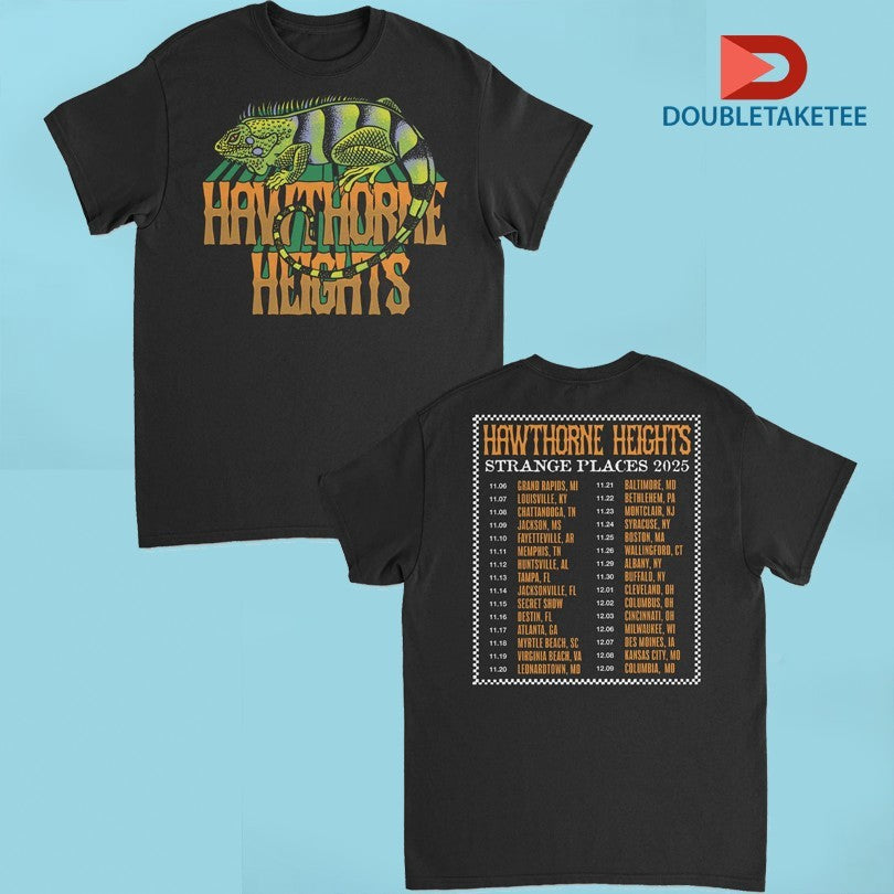 Hawthorne Heights Strange Places Tour 2025 Dates T-shirts