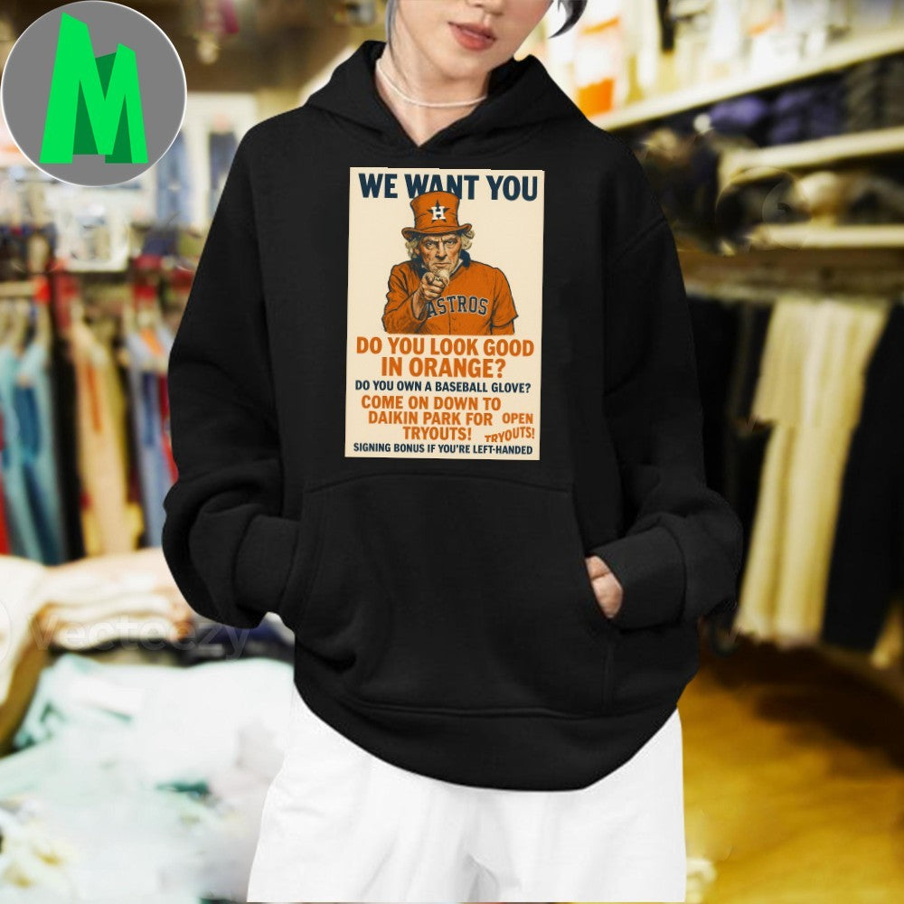 Houston Astros We Want You Uncle Sam Baseball Fan T-Shirt