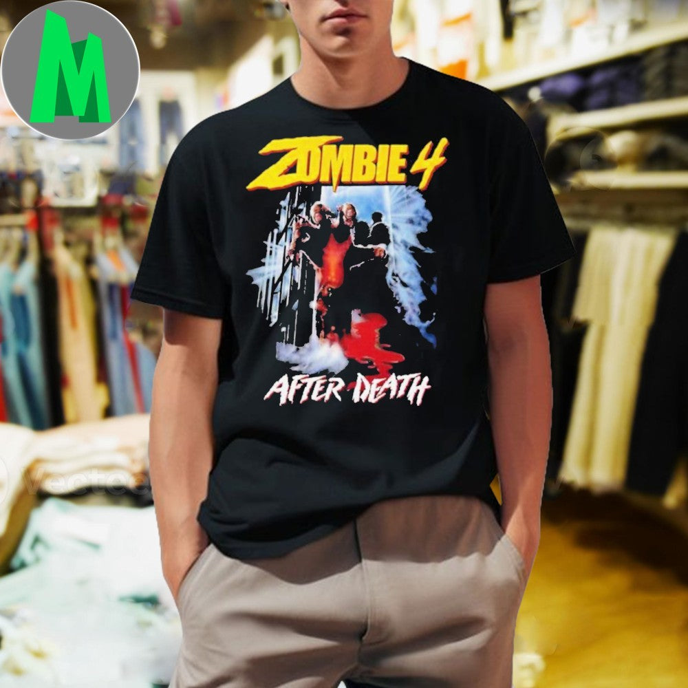 Iron Fortress Records Zombie 4 After Death Horror Movie Shirt