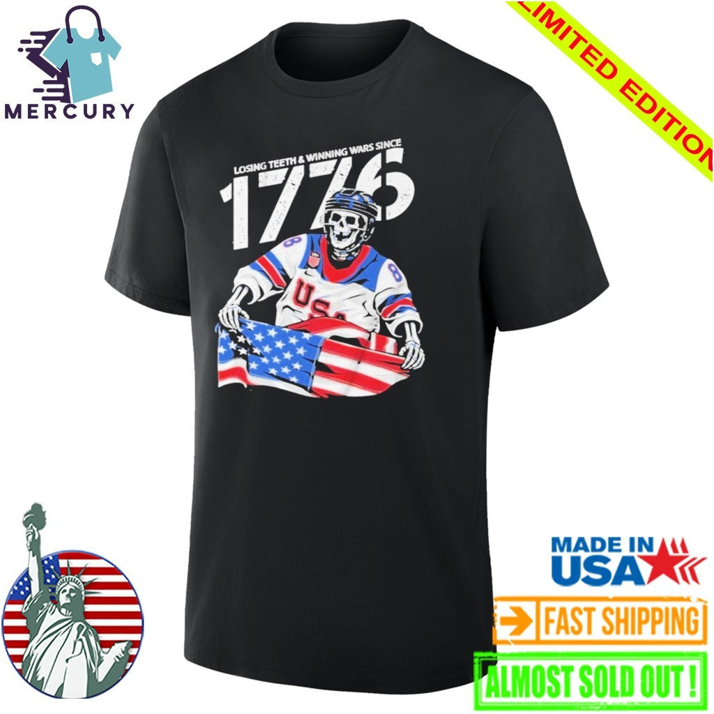 Jack Hughes Losing Teeth Winning Wars Since 1776 American Flag Shirt