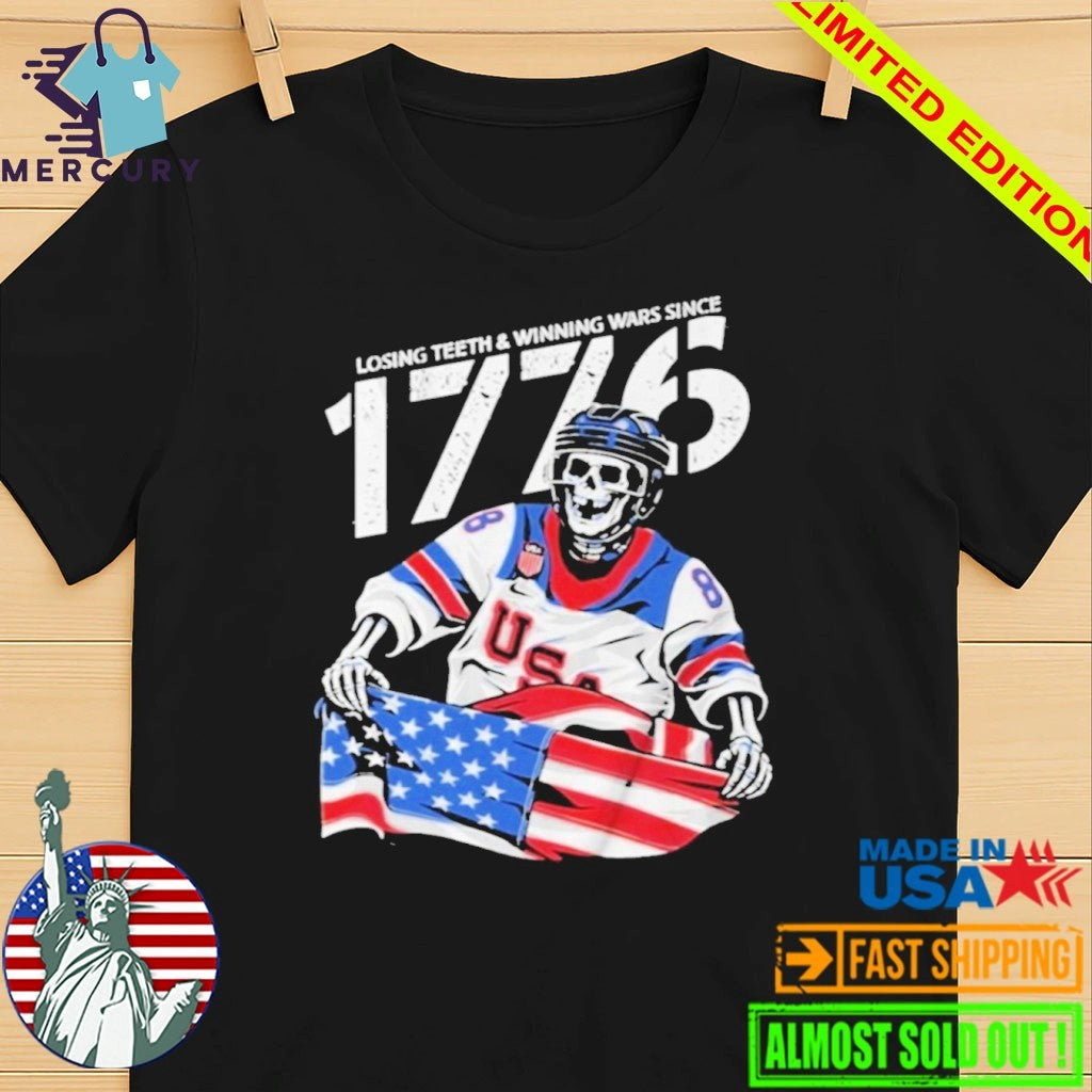 Jack Hughes Losing Teeth Winning Wars Since 1776 American Flag Shirt