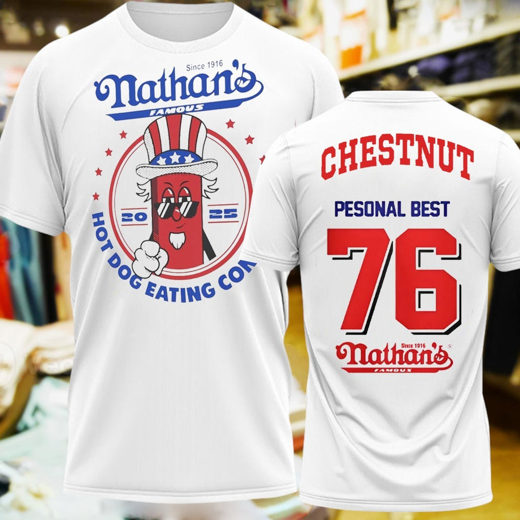 Joey Chestnut 17th Nathan Famous Hot Dog Jersey 2025 Shirt