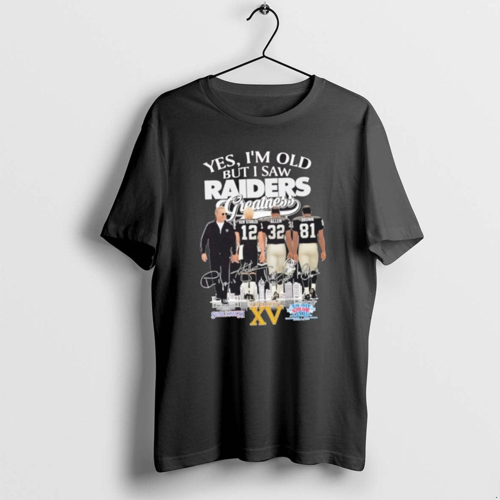 Official John Madden Ken Stabler Allen Brown Yes Im Old But I Saw Las Vegas T-Shirts, Hoodie, Sweatshirt