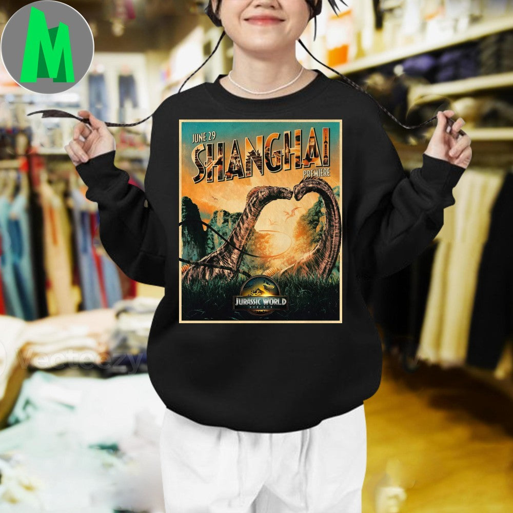 Jurassic World Rebirth Shanghai Premiere Movie Poster T-Shirt